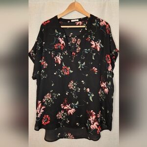 Maurices Black Floral Blouse